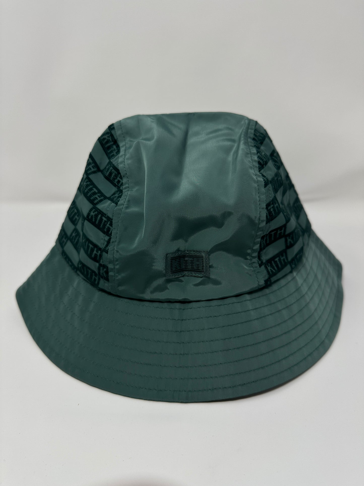Kith Flocked Nylon Monogram Bucket Hat - Rythm Green - OS