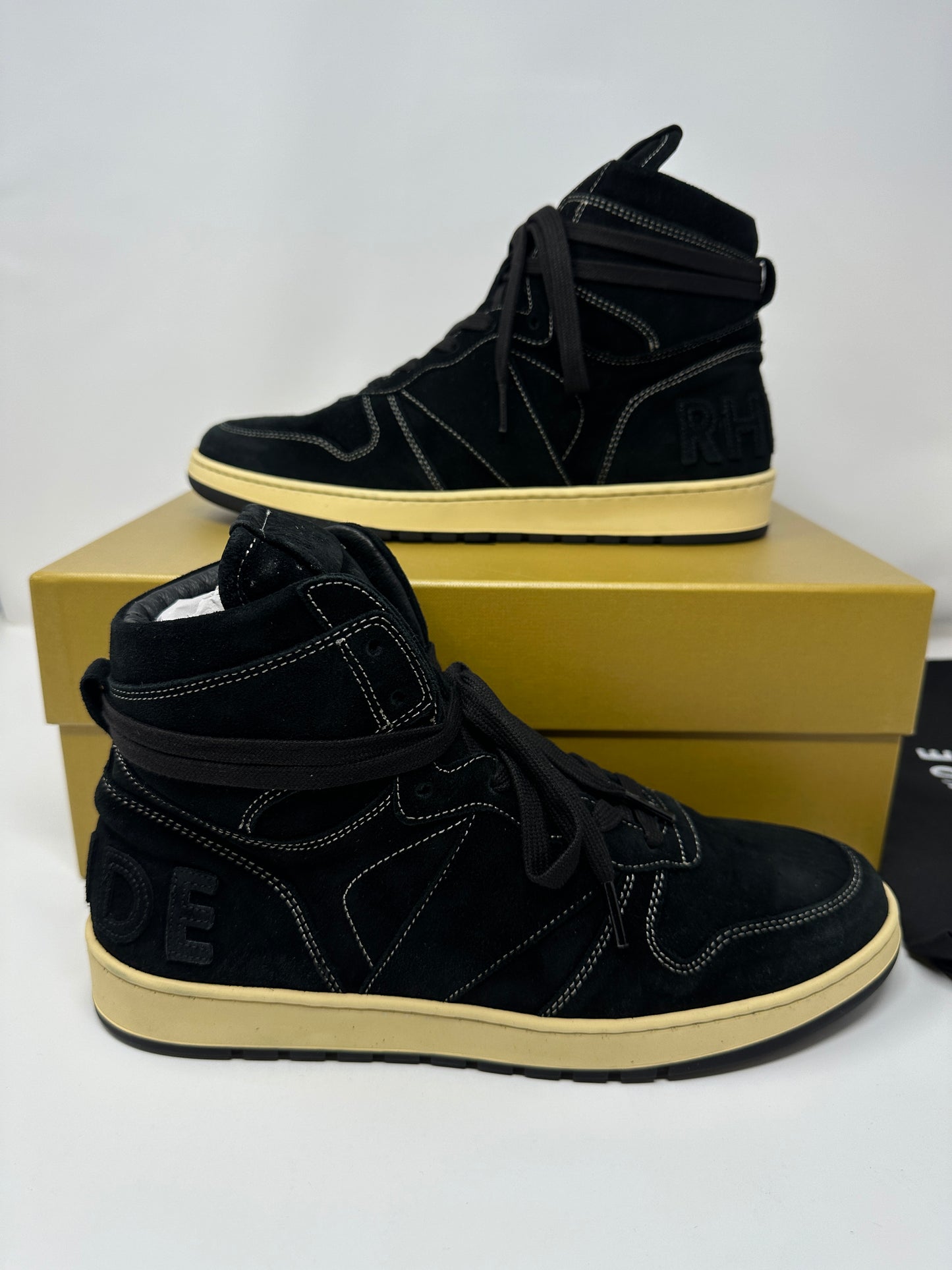 RHUDE Authentic Rhecess High Black Suede Sneaker-MSRP:$680.00 Size 10 Mens Shoe