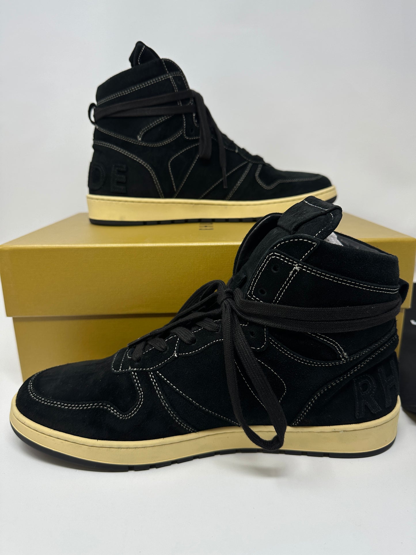 RHUDE Authentic Rhecess High Black Suede Sneaker-MSRP:$680.00 Size 10 Mens Shoe