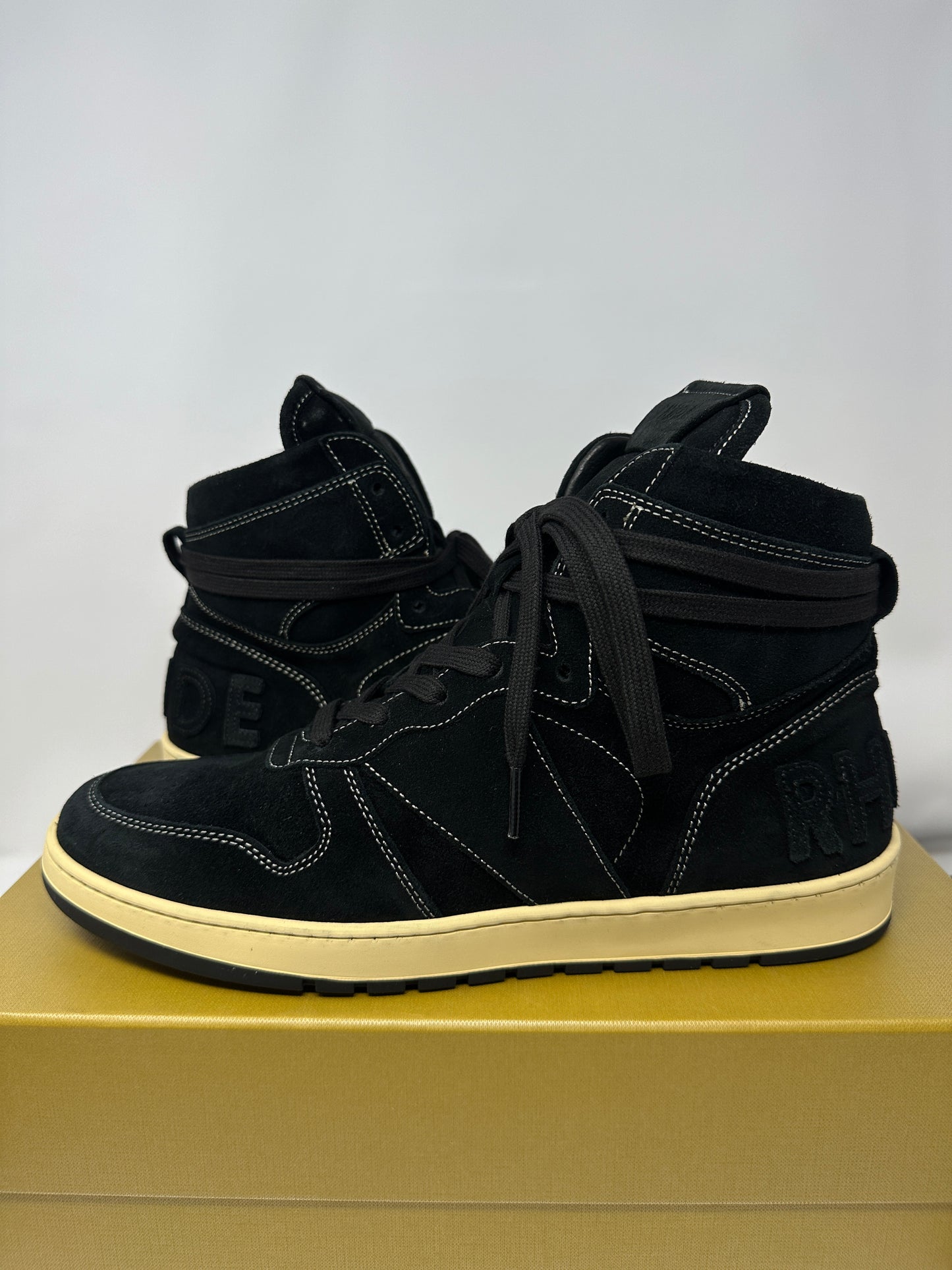 RHUDE Authentic Rhecess High Black Suede Sneaker-MSRP:$680.00 Size 10 Mens Shoe