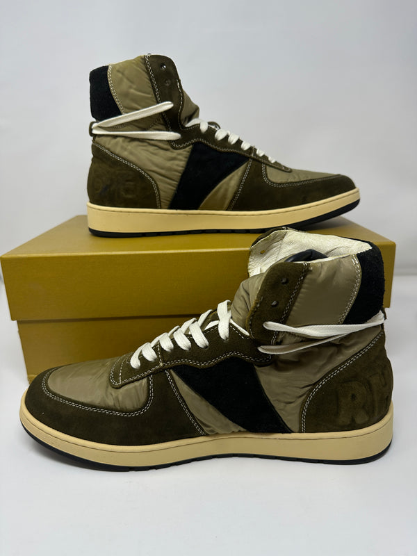 RHUDE Authentic Rhecess Hi Sneaker -2 Tone Olive- MSRP:$685.00 Size 7 Mens Shoe