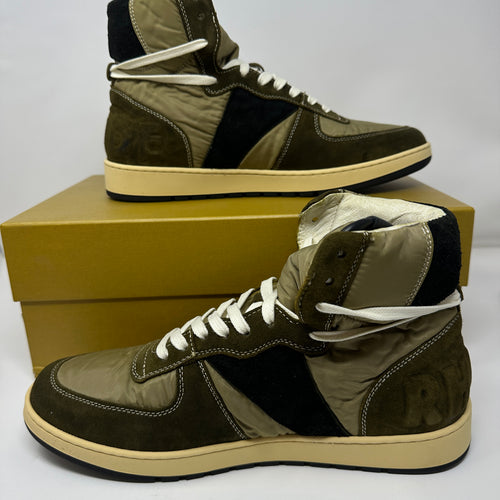 RHUDE Authentic Rhecess Hi Sneaker -2 Tone Olive- MSRP:$685.00 Size 7 Mens Shoe
