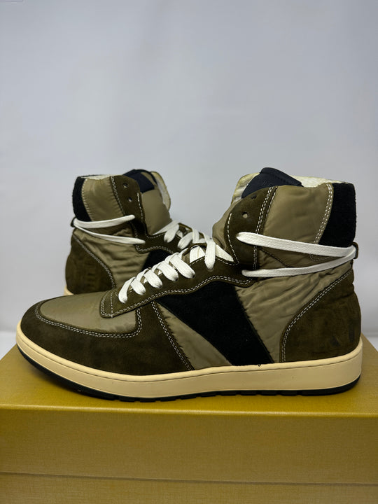 RHUDe Authentic Rhecess Hi Sneaker -2 Tone Olive- MSRP:$685.00 Size 9 Mens Shoe