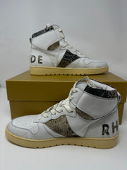 RHUDE Authentic Rhecess High White Snakeskin Sneaker MSRP:$695.00 Size 10 Mens Shoe