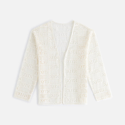 Kith Women's Ethan Logo Lace Cardigan - Off White L MSRP: $165