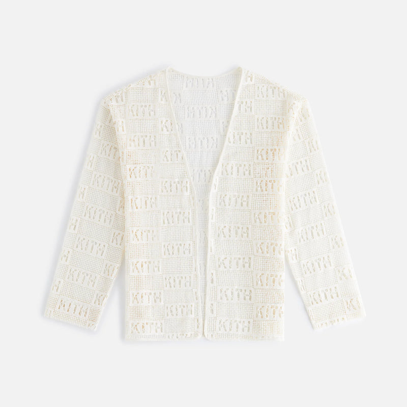 Kith Women's Ethan Logo Lace Cardigan - Off White M MSRP: $165