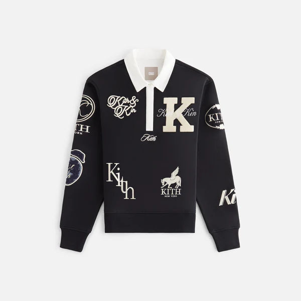 Kith Women's Emery Logo Patch Rugby - Blk M MSRP: $165