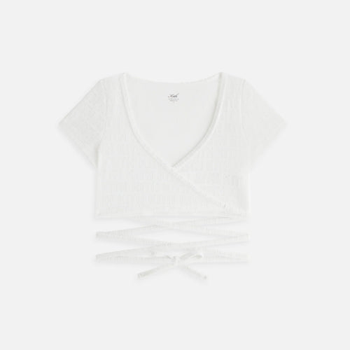 KITH Women's Ailee Monogram Towel Wrap Top LG - White (MSRP: $99)
