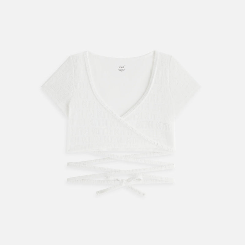 Kith Women's Talia Ii Monogram Towel Tie Top - White XS (MSRP: $85)