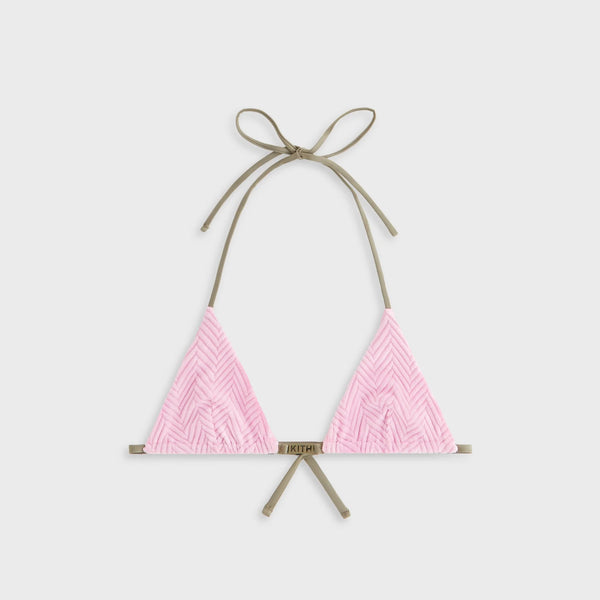 Kith Women's Talia Ii Monogram Tie Top - Light/Pastel Pink XS (MSRP: $85)