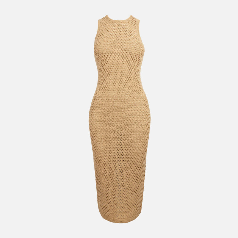 Kith Women's Lyra Crochet Knit Midi Dress - Brown XS MSRP: $140