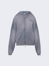 Rhude Zip Up Hoodie 'Sundry Steel'