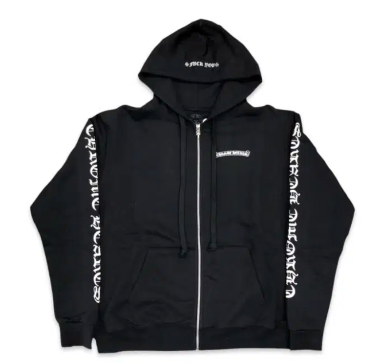 Chrome Hearts Scroll Logo Zip Up Black