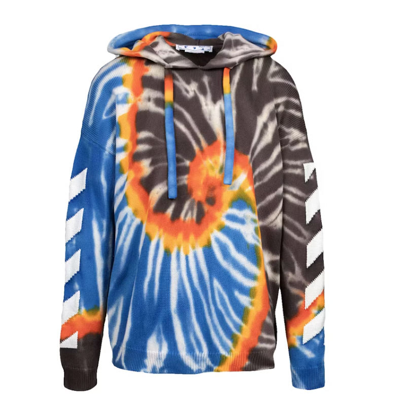 OFF-WHITE Tie Dye Knit Hoodie Brown/Blue/Multi