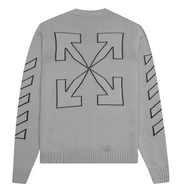 OFF-WHITE Diag Outline Grey Knit Crewneck