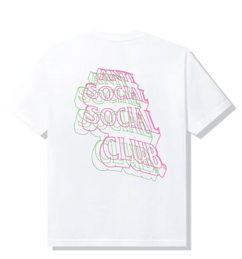 Anti Social Social Club Neon Lights And A Lot Of Rain Tee White