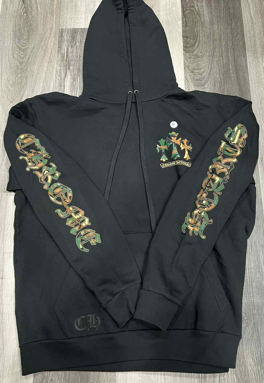 Chrome Hearts Triple Cross Camo Hoodie Black
