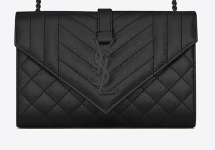 YSL ENVELOPE SMALL IN QUILTED GRAIN DE POUDRE EMBOSSED LEATHER