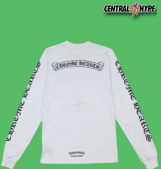 Chrome Hearts F*** You Scroll Logo Long Sleeve Shirt White