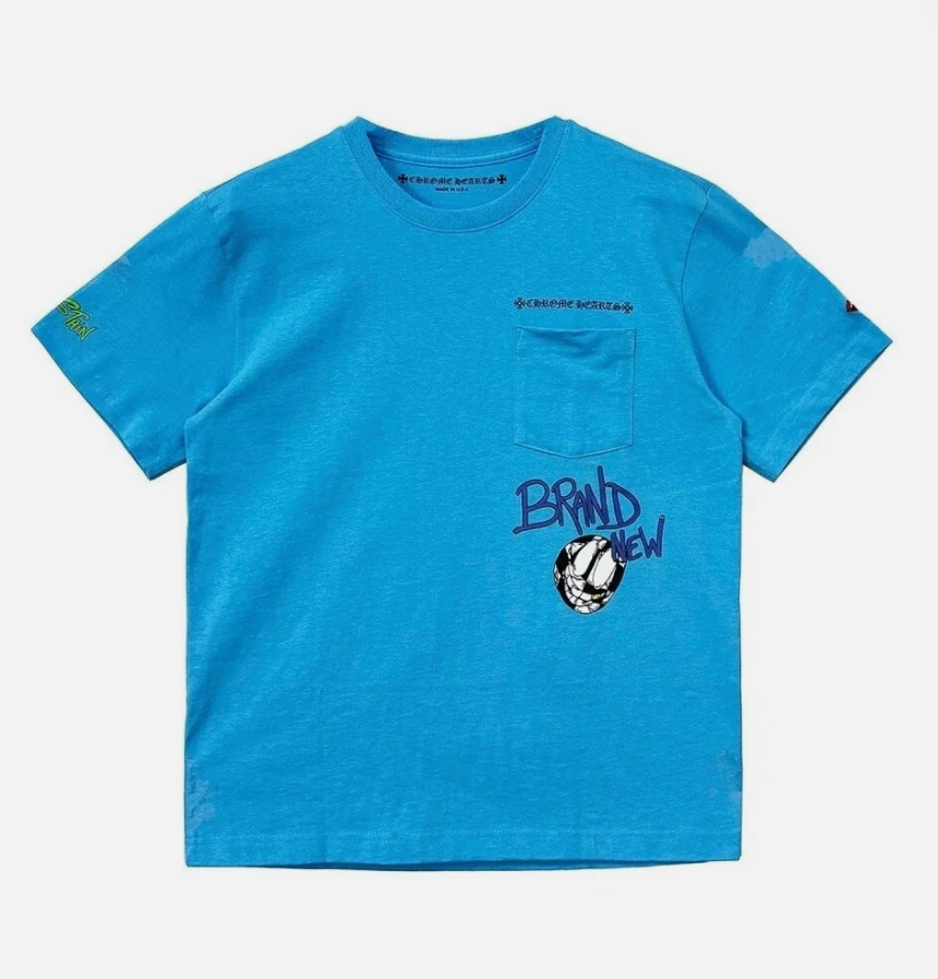 Chrome Hearts Matty Boy Brain Blue S/S T-Shirt Size Large