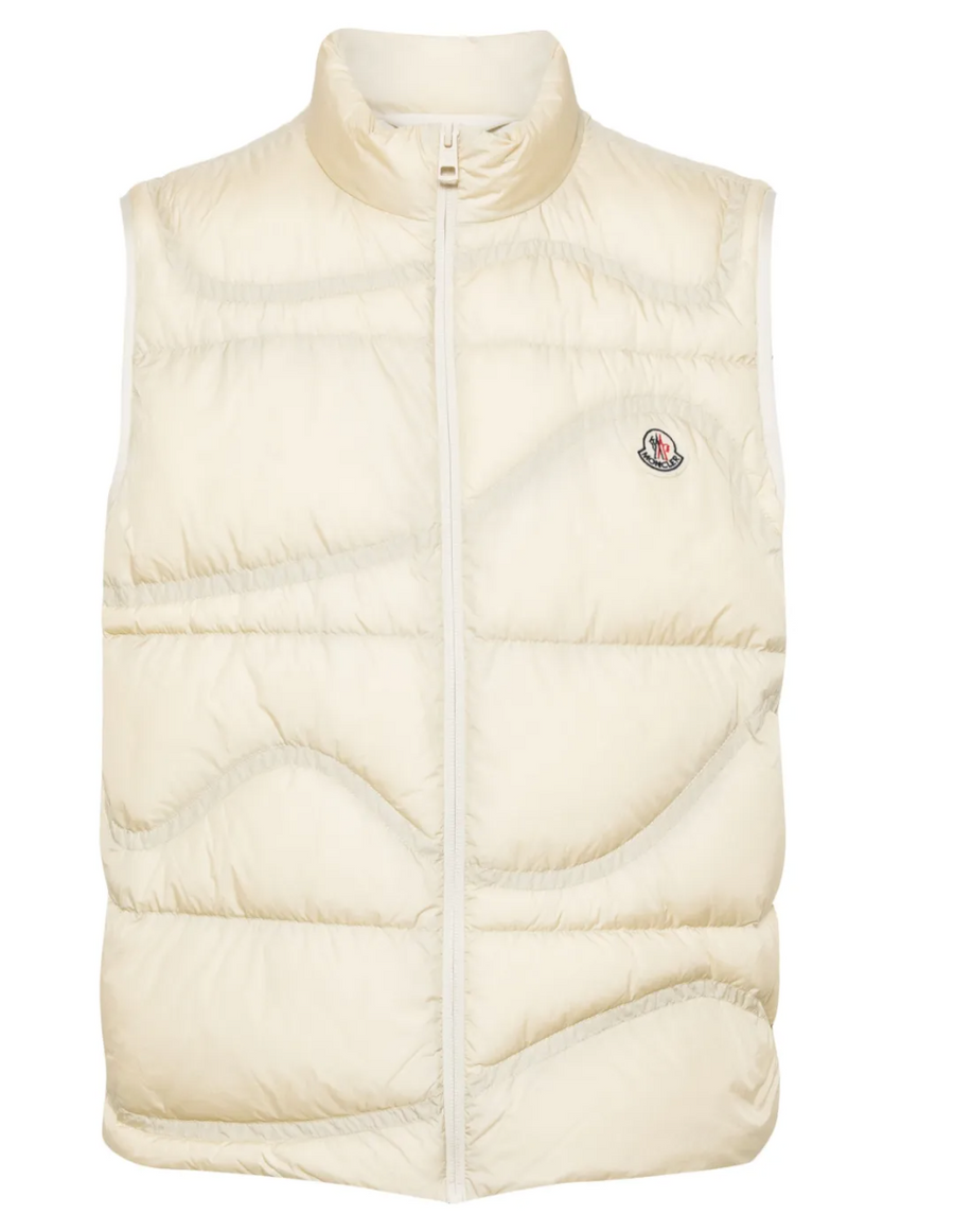 Moncler Beidaihe Padded Gilet Vest Jacket Tan Size 4