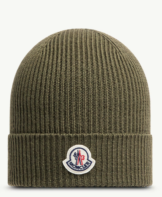 Moncler Berretto Tricot- Moncler Knitted Beanie Olive