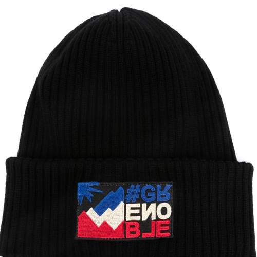 Moncler Grenoble Berretto Tricot- Moncler Grenoble logo-patch virgin-wool beanie