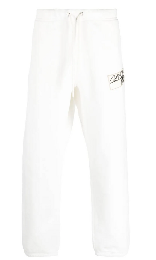 Moncler Pantalone in Felpa - Bianco / Logo-Patch Track Pants Size Medium