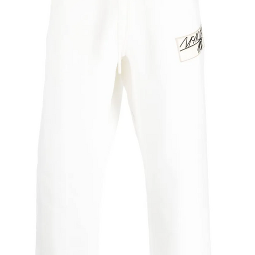 Moncler Pantalone in Felpa - Bianco / Logo-Patch Track Pants Size Medium