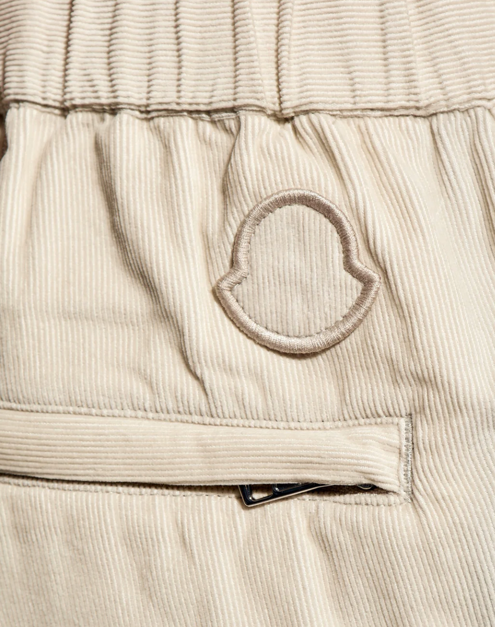 Moncler Elasticated-Waist Corduroy Trousers White Size 50