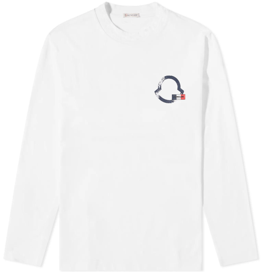 Moncler Long Sleeve T-Shirt White Founded in 1952 Logo Size 3XL