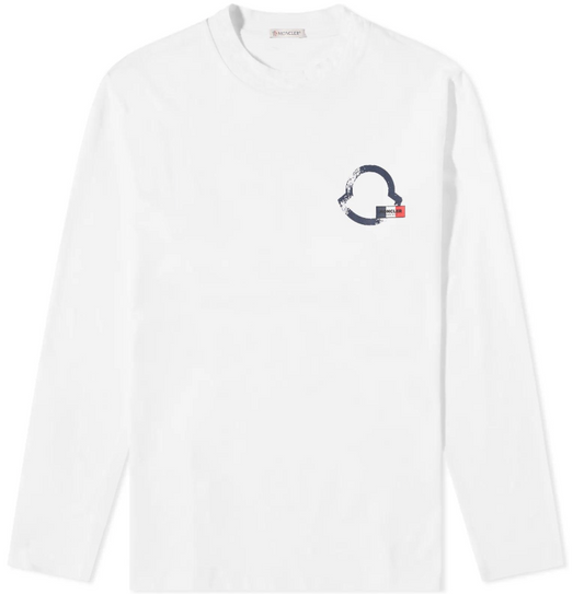 Moncler Long Sleeve T-Shirt White Founded in 1952 Logo Size 3XL