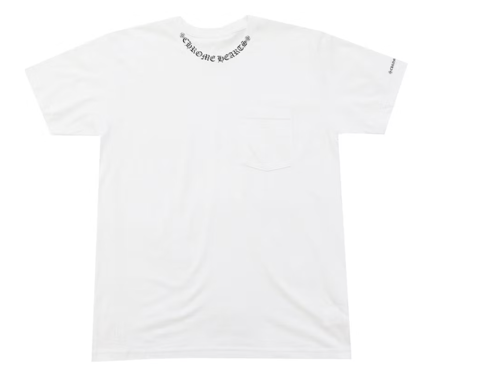 Chrome Hearts Neck Logo Short Sleeve Pocket Crew T-shirt White
