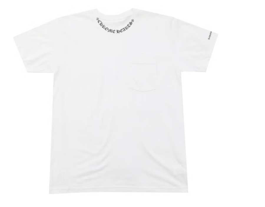 Chrome Hearts Neck Logo Short Sleeve Pocket Crew T-shirt White