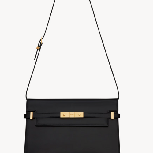 Yves Saint Laurent  Smooth Calfskin Manhattan Shoulder Bag Black YSL