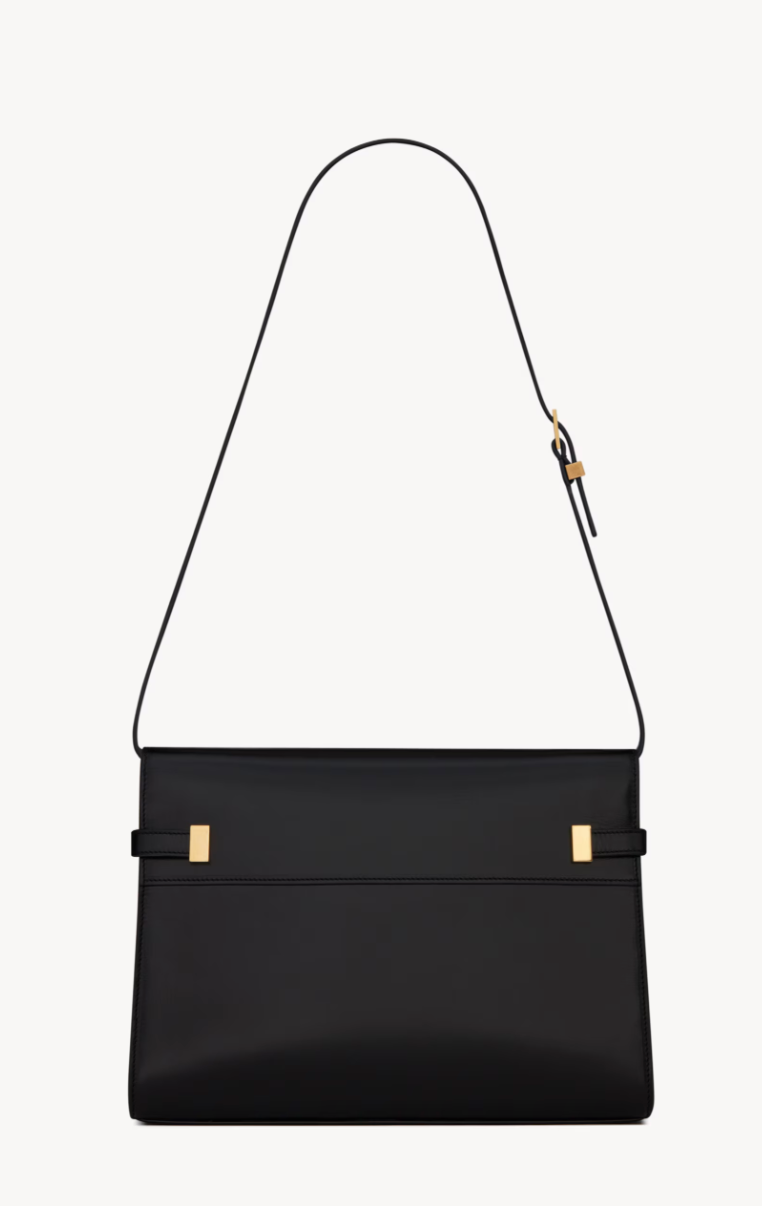 Yves Saint Laurent  Smooth Calfskin Manhattan Shoulder Bag Black YSL