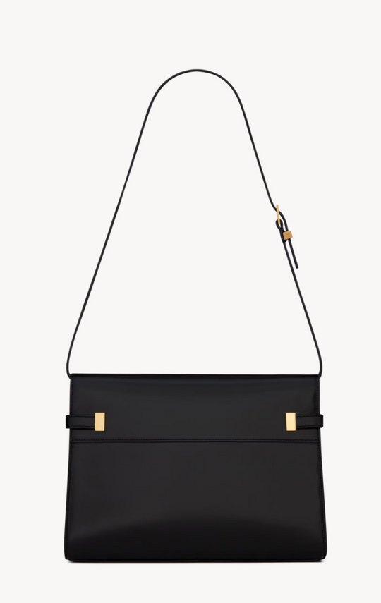 Yves Saint Laurent  Smooth Calfskin Manhattan Shoulder Bag Black YSL