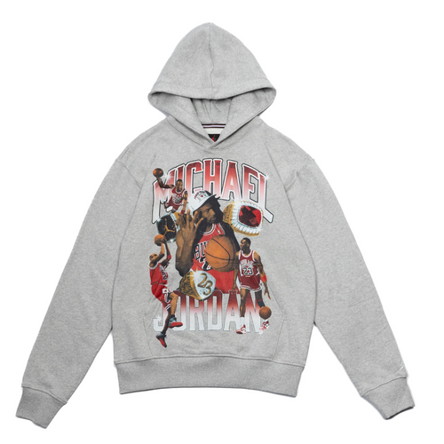Jordan Flight Fleece Graphic Pullover Hoodie Grey Size XXL