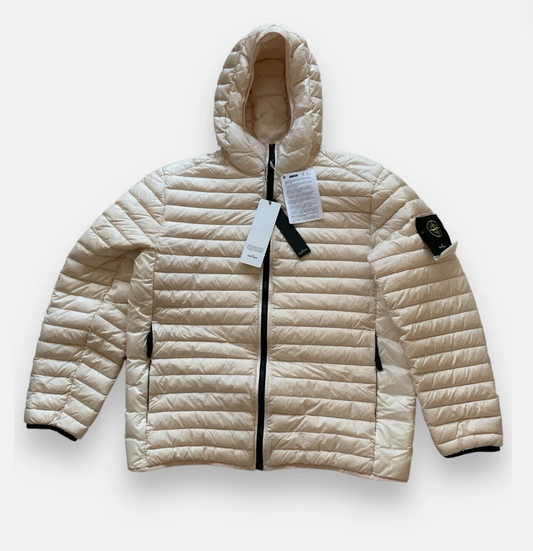 Stone Island Dove Grey Real Down Packable Puffer Jacket Size XXL