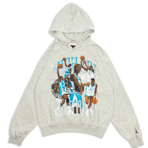 Brand New Jordan Flight Oversized Pullover Hoodie UNC Grey Size Small