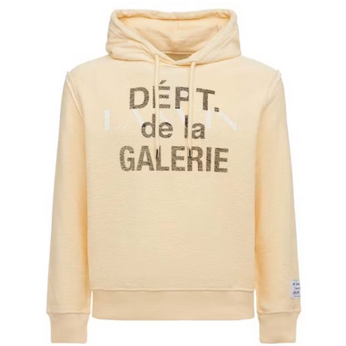 Gallery Dept. x Lanvin Logo Washed Cotton Relaxed Hoodie Beige Size XL