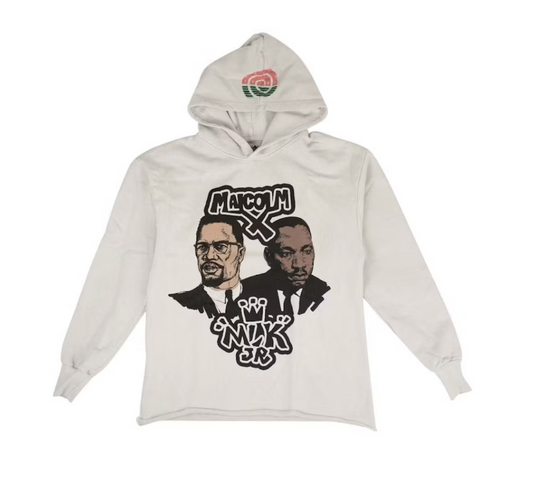Barriers MLK x Malcolm X Grey Pullover Hoodie Size Large