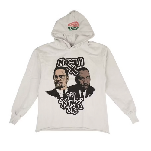 Barriers MLK x Malcolm X Grey Pullover Hoodie Size Large