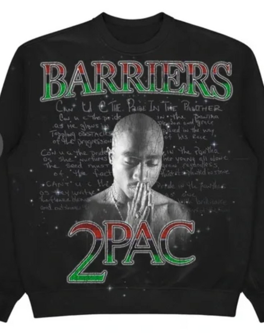 Barriers x 2Pac Crewneck 'Black' All Eyes On Me Crewneck Size Small