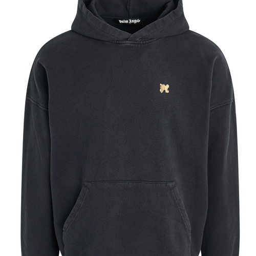 Palm Angels Back Burning Monogram Hoody Black/Gold Size XL