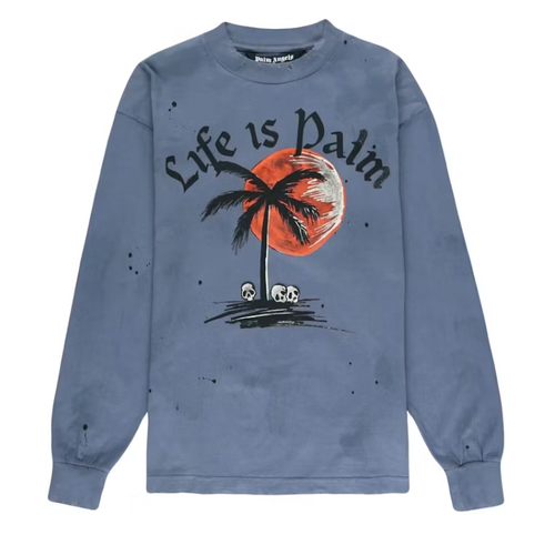 Palm Angels Sunset Palm Classic Tee Indigo/Black Size Extra Small (XS)