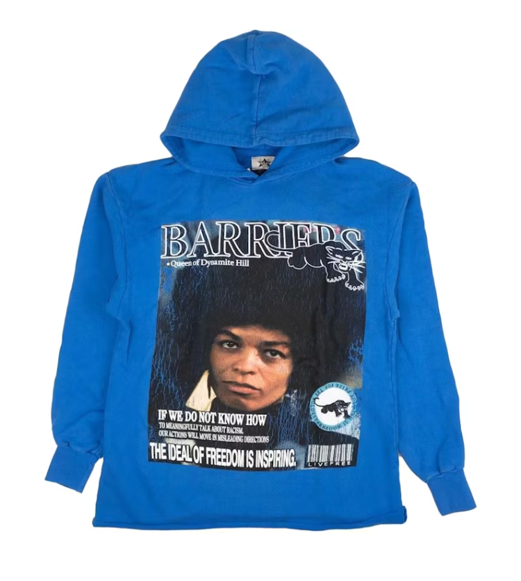 Barriers Angela Davis Hoodie Blue Size Large