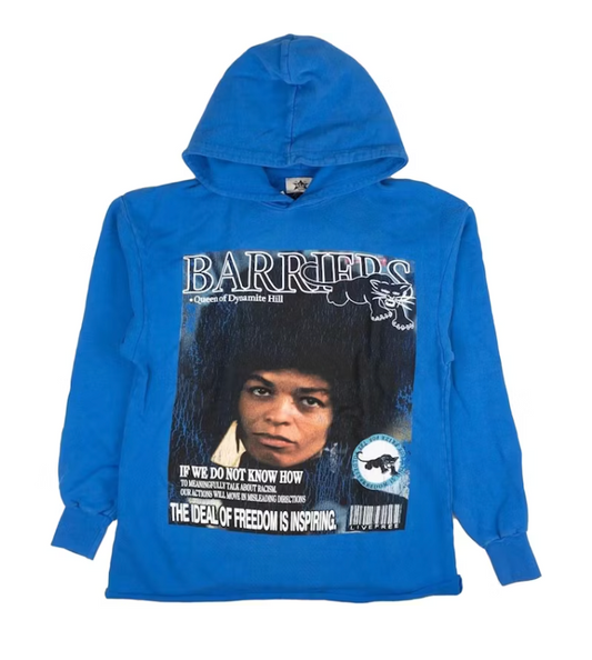 Barriers Angela Davis Hoodie Blue Size Large