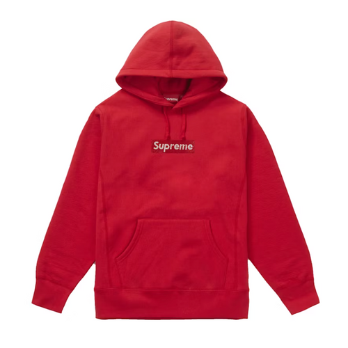 Supreme Swarovski Box Logo Hooded Sweatshirt Red Size Medium