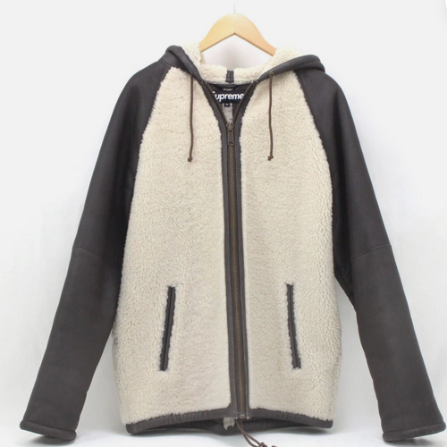 Supreme Boa Mouton Leather Jacket Brown Size Medium